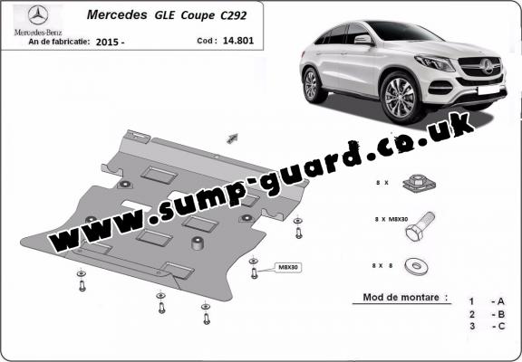 Steel sump guard for Mercedes GLE Coupe C292