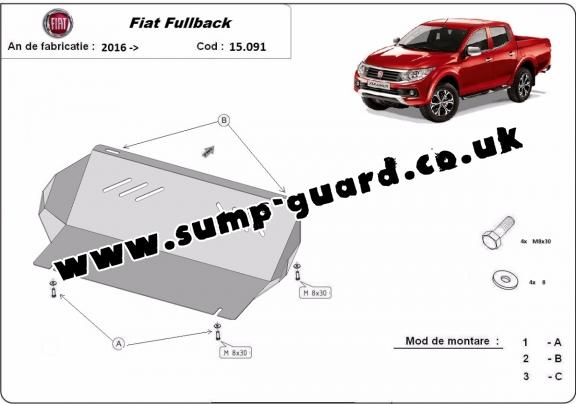 Steel radiator guard for Fiat Fullback