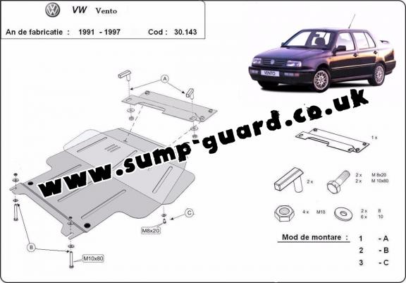 Steel sump guard for Volkswagen Vento