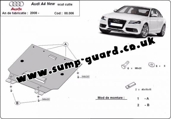 Steel gearbox guard for Audi A4 4 B8