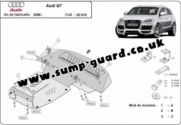 Steel sump guard for Audi Q7