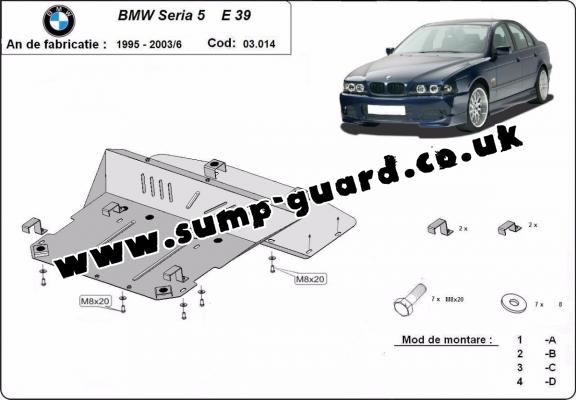 Steel sump guard for BMW Seria5 E39