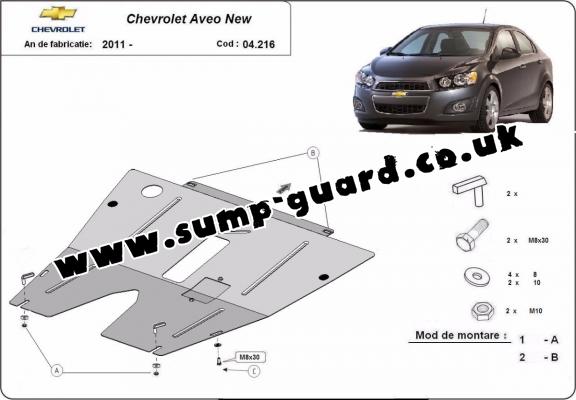 Steel sump guard for Chevrolet Aveo