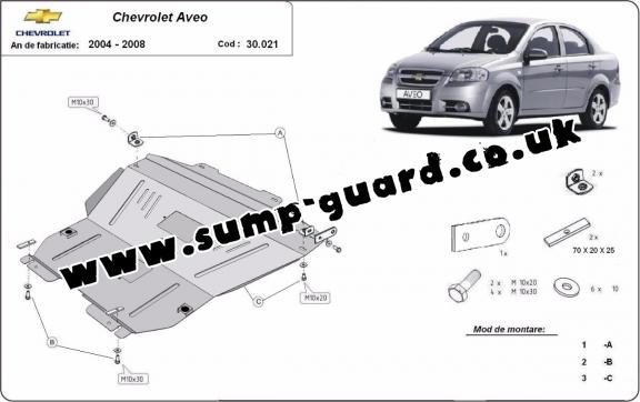 Steel sump guard for Chevrolet Aveo