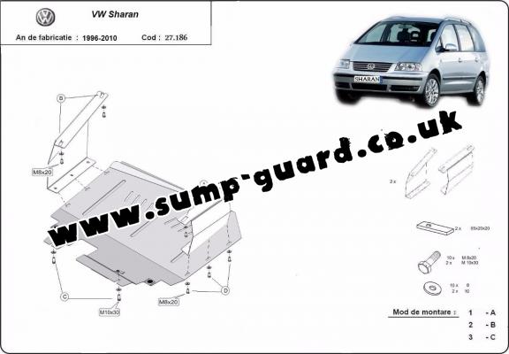 Steel sump guard for Volkswagen Sharan