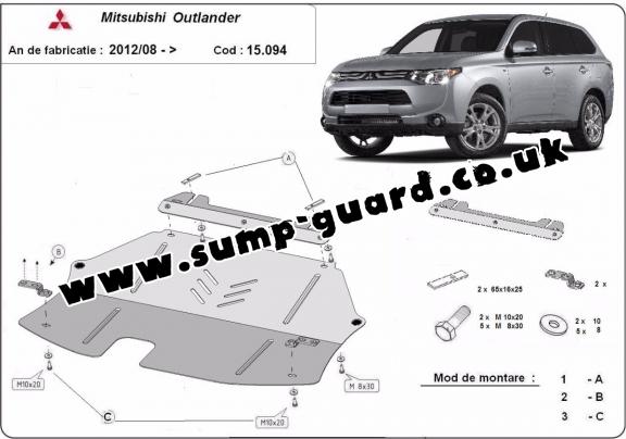 Steel sump guard for Mitsubishi Outlander