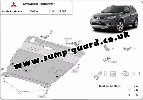 Steel sump guard for Mitsubishi Outlander