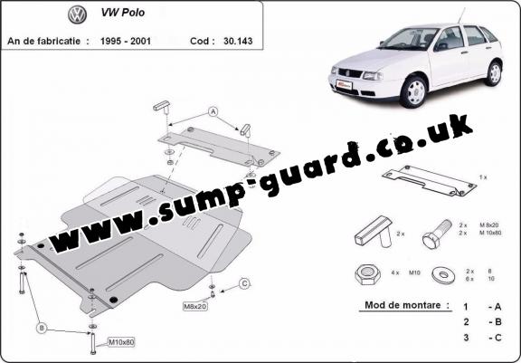 Steel sump guard for Volkswagen Polo - 6N, 6N1, 6K, Classic, Variant