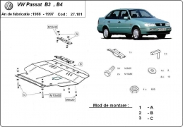 Steel sump guard for Volkswagen Passat - B3, B4 - Diesel