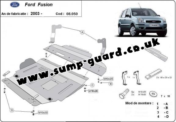 Steel sump guard for Ford Fusion