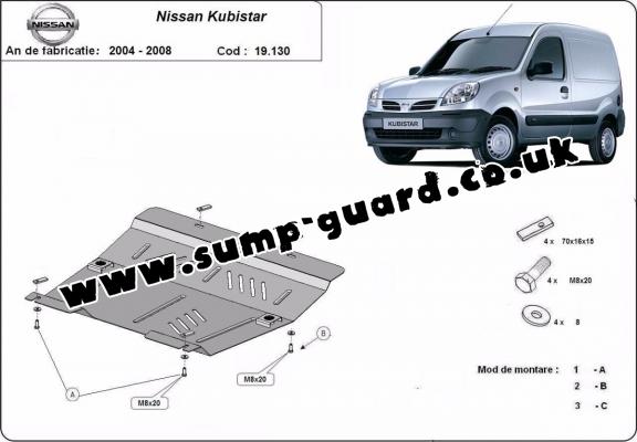 Steel sump guard for Nissan Kubistar