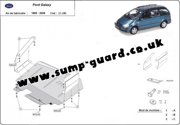 Steel sump guard for Ford Galaxy 1