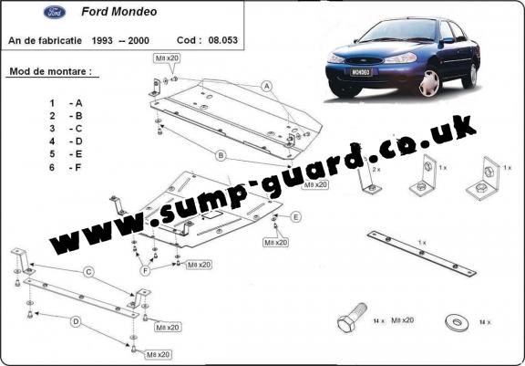 Steel sump guard for Ford Mondeo 1,2