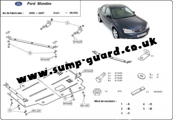 Steel sump guard for Ford Mondeo 3