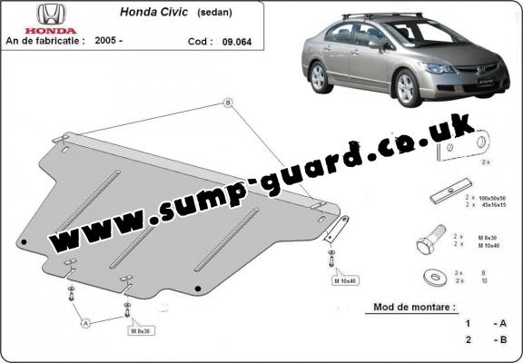 Steel sump guard for Honda Civic (berlin)