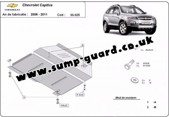 Steel sump guard for Chevrolet Captiva