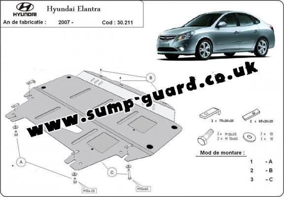 Steel sump guard for Hyundai Elantra 1