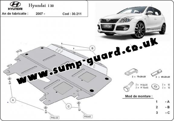 Steel sump guard for Hyundai I30