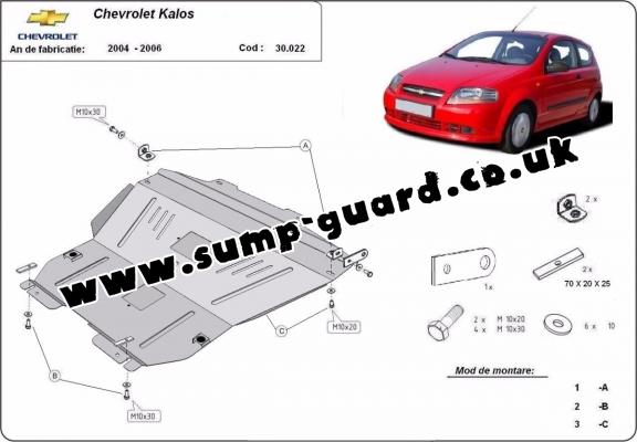 Steel sump guard for Chevrolet Kalos