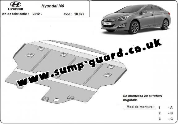 Steel sump guard for the protection of the engine and the gearbox for Hyundai i40