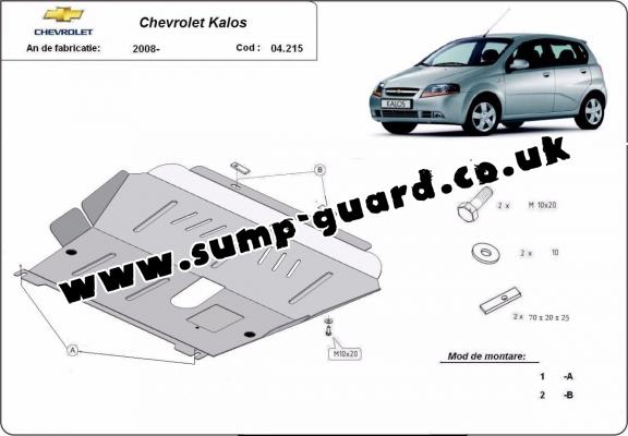 Steel sump guard for Chevrolet Kalos