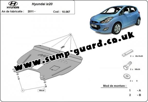 Steel sump guard for Hyundai ix20