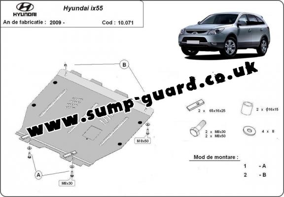 Steel sump guard for Hyundai ix55