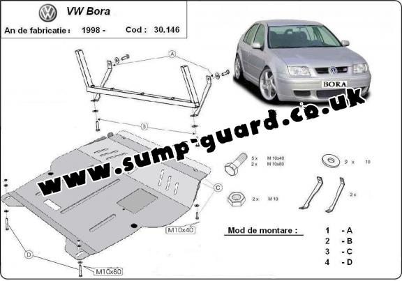 Steel sump guard for VW Bora