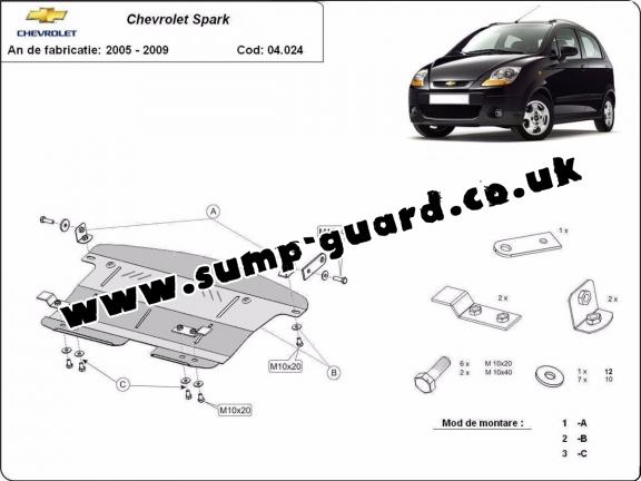 Steel sump guard for Chevrolet Spark