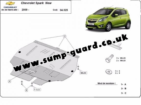 Steel sump guard for Chevrolet Spark