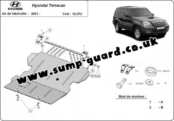 Steel sump guard for Hyundai Terracan