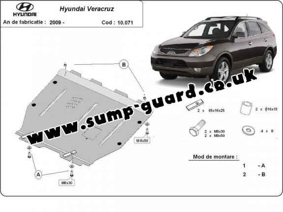 Steel sump guard for Hyundai Veracruz