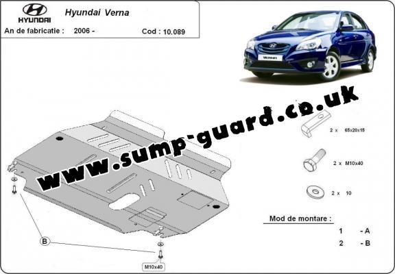 Steel sump guard for Hyundai Verna