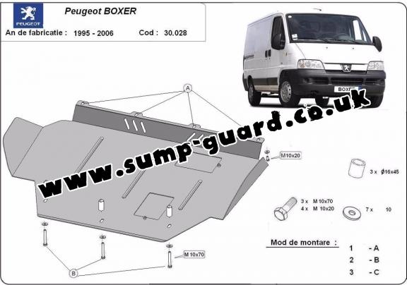 Steel sump guard for Peugeot Boxer