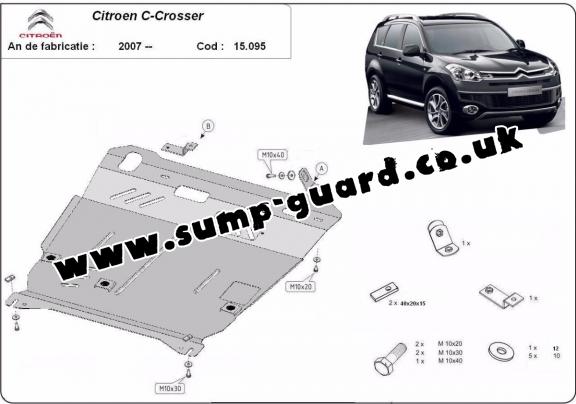 Steel sump guard for Citroen C - Crosser