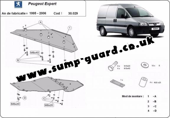 Steel sump guard for Peugeot Expert