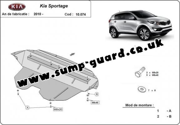 Steel sump guard for Kia Sportage