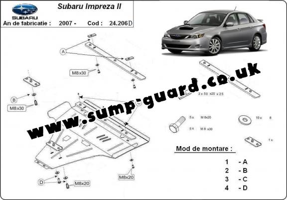 Steel sump guard for Subaru Impreza diesel