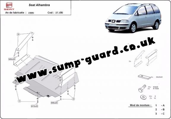 Steel sump guard for Seat Alhambra