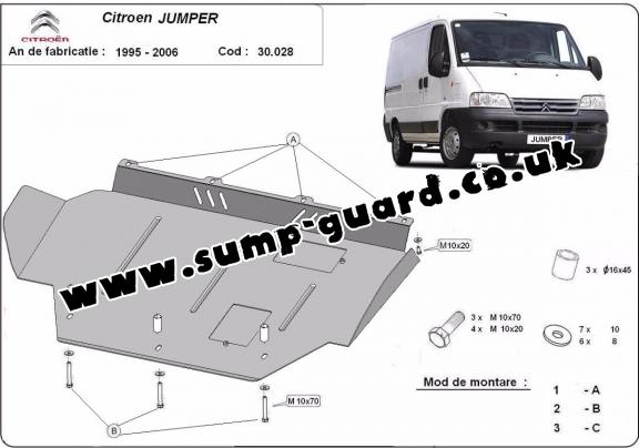 Steel sump guard for Citroen Jumper