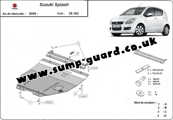 Steel sump guard for Suzuki Splash an