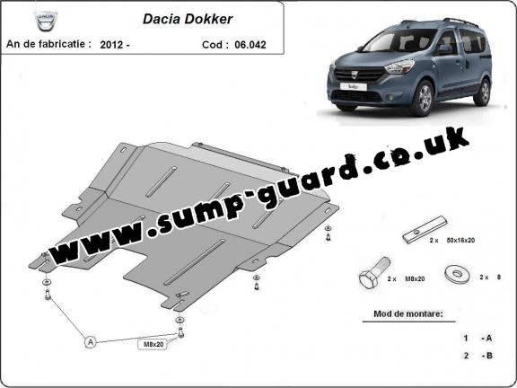 Steel sump guard for Dacia Dokker