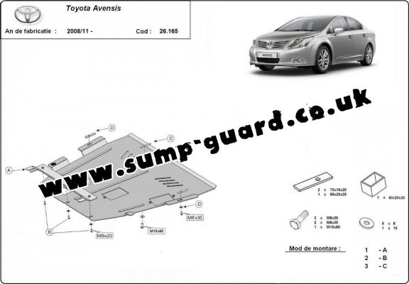 Steel sump guard for Toyota Avensis