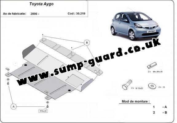 Steel sump guard for Toyota Aygo AB10