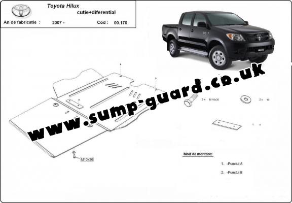 Steel differential guard for Toyota Hilux