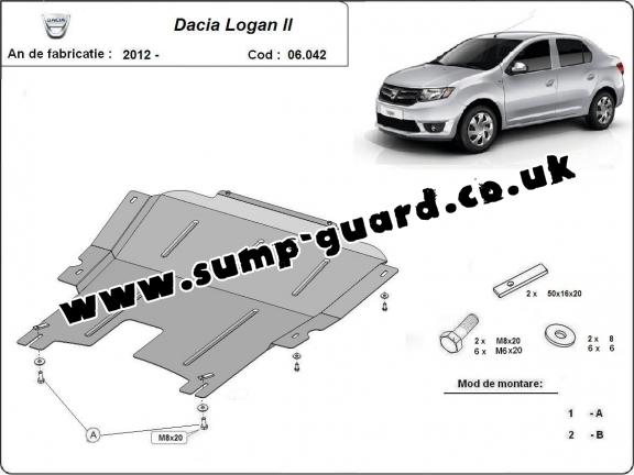 Steel sump guard for Dacia Logan 2
