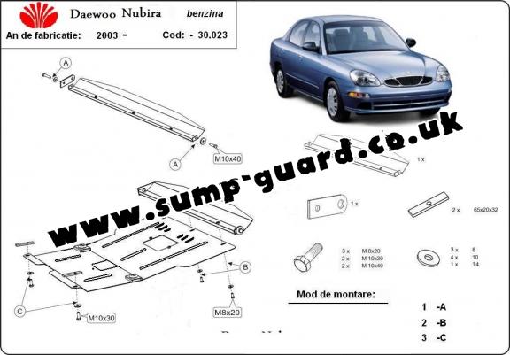 Steel sump guard for Daewoo Nubira