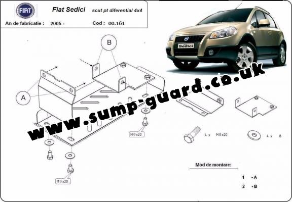 Steel differential guard for Fiat Sedici