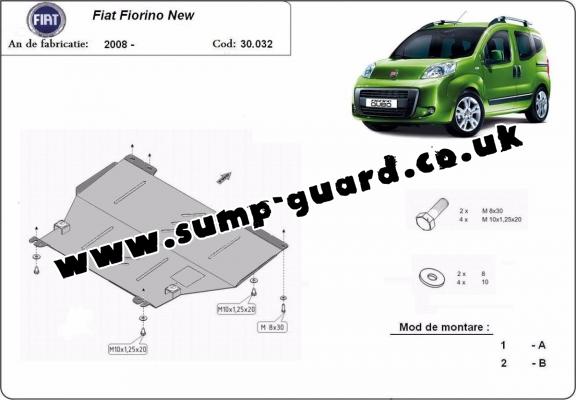 Steel sump guard for Fiat Fiorino