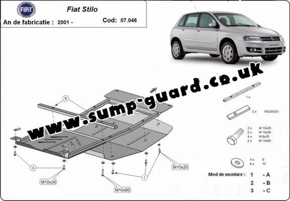 Steel sump guard for Fiat Stilo